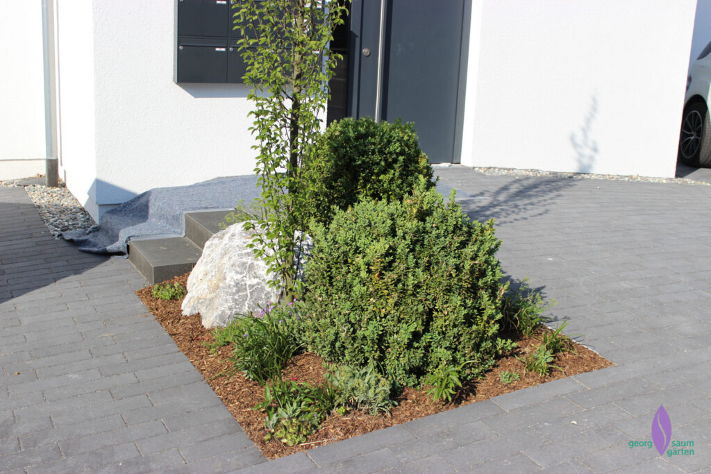 Pflanzinsel vor Hauseingang